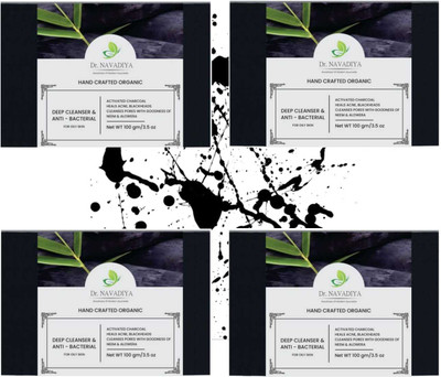 Dr. NAvadiya 4 Combo Pack Of Natural Handmade Charcoal Soap For Skin Lightening(4 x 100 g)