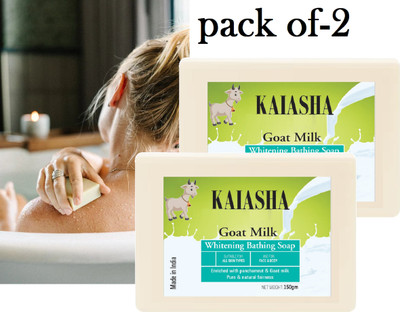 KAIASHA Goat Milk Soap For Skin whitening | Hydrating & Nourishing PACK OF-2(2 x 150 g)