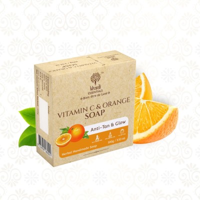 Khadi Essentials VitaminC&OrangeHerbalSoapforNourishing&SkinBrightening,Anti-Tan&Glow(100 g)