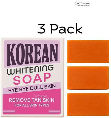 ACTIWOW Korean Soap with Herbal Glow Complexion 3PCS(3 x 33.33 g)