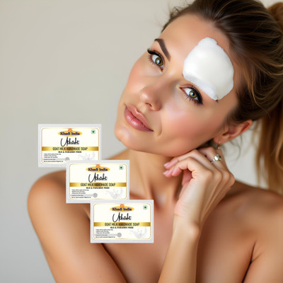 Utkrisht Soap With Goat Milk for Daily Skin Nourishment – 3 Pcs(3 x 125 g)