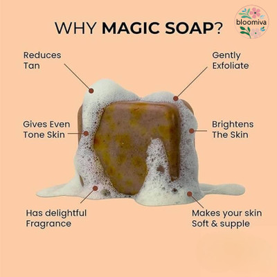 Bloomiva Magic Soap Sandal Wood And Saffron Soap, Men and Women Soap(4 x 100 g)