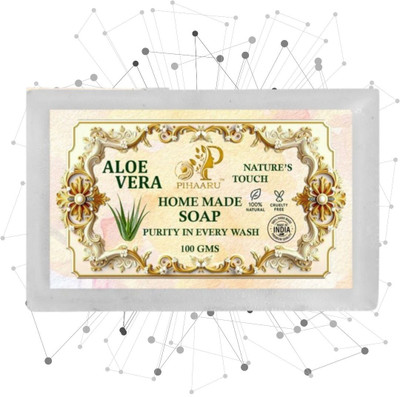 Pihaaru Green Essence Aloe Vera Soap Organic Glow Bar(100g)'(100 g)