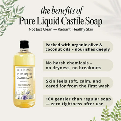 bee organik Lavender Pure Liquid Castile Soap(500 g)