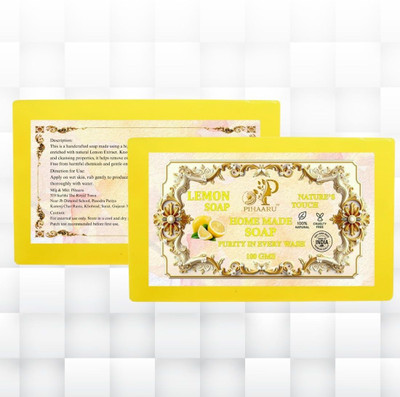 Pihaaru Pack of 2 ,Lemon Soap Bar – Cruelty-Free, Skin Purifier, 200g(2 x 100 g)
