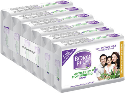 BOROPLUS Antiseptic + Moisturising Soap - Neem, Eucalyptus & Honey(6 x 125 g)