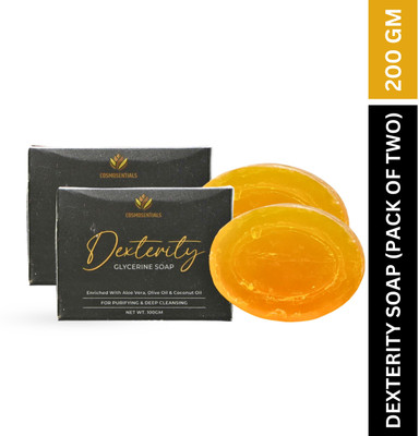 DEXTERITY Glycerine Soap Enriched with Aloe Vera, Olive Oil & Coconut Oil(2 x 100 g)