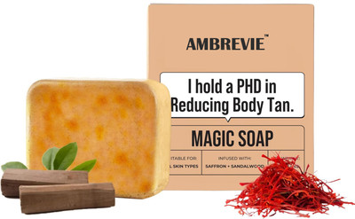 AMBREVIE Ghar Soaps Sandal Wood And Saffron for DeTan and Glowing Brightening SkinS Clean(100 g)