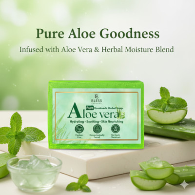 Bless Organics Aloe Vera Soap 7*100g | Hydrating & Soothing Bath Bar(7 x 100 g)