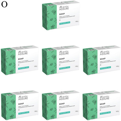 Rastic Assure Neem, Tulsi & Pudina Soap Pack of 7 Lid-14(7 x 100 g)