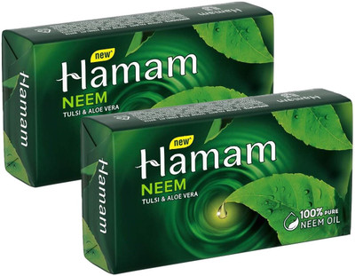 HAMAM Tulsi, Neem & Aloe Vera Soap - Pack Of 2(2 x 45 g)