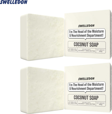 SWELLEDON Magic Soap Coconut Soap with Shea Butter Moisturizing Herbal Glow Boost(2 x 100 g)
