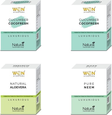 won ayurveda Neem, Aloevera & Cucumber & Cocofresh Soap - (Pack Of 4)(4 x 100 g)