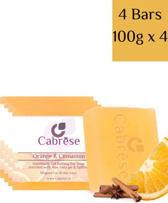 CABRESE Orange And Cinnamon Luxury Glycerin Gel Bathing Bar Soap(4 x 100 g)