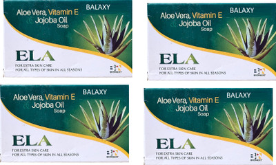 BALAXY ELA ALOEVERA VITAMIN E SOAP PACK OF 4(4 x 75 g)