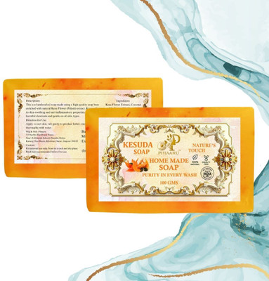 Pihaaru Pack of 2 ,Pure Kesuda Flower Soap – Skin Cleanser (200g)[(2 x 100 g)
