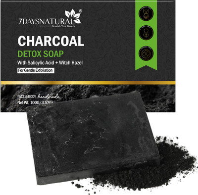 7days natural Charcoal Bath Soap | HandMade |Deep Cleansing| Daily Bathing Bar Soap For Men(100 g)