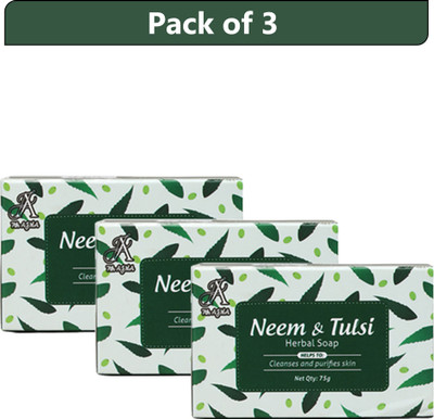 7THAJMA Neem & Tulsi Herbal Soap – Purify, Protect & Glow Naturally, Cleanses Skin(3 x 75 g)