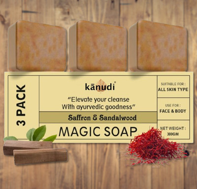 KaNuDi Soap with Saffron for Refreshing and Glowing Skin(3 x 100 g)