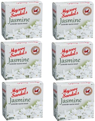 MYSORE SANDAL Jasmine Luxury Bath Soaps 150gm Pack of 6 (6 x 150 g)(6 x 150 g)