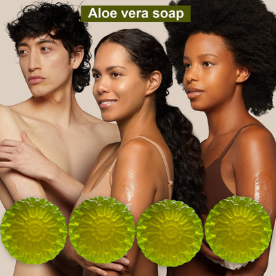 TERIHAR Aloe Vera Soap with Sandalwood for a Luxurious Experience (100GM) (PACK OF 4)(400 g)