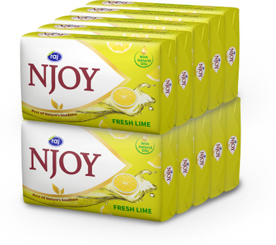 RAJ NJOY Fresh Lime Bathing Soap(10 x 100 g)