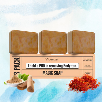 Vicenza Magic Soaps For Bath | Handmade Soaps Glowing Natural Herbal Glow Cleanser 69(3 x 100 g)