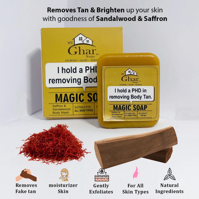 RISUM GLOWER My Ghar ka Soaps wood & Saffron(100 g)