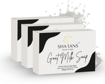 Sharans Goat Milk Soap For Women & Men with Vitamin E(3 x 100 g)