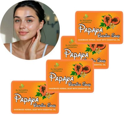 Dr. NAvadiya Papaya Herbal Soap for glowing skin (pack 4)(4 x 100 g)
