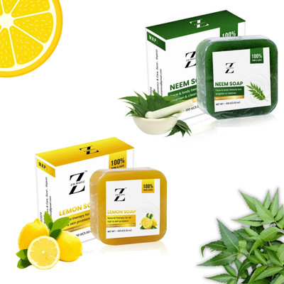 ZEROIC Lemon & Amla Soap Combo Skin Brightening & Oil Control Herbal Soap(2 x 200 g)