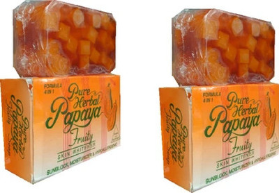 Growkesh Pure Herbal Papaya Fruity Soap For Good Looking Skin(2 x 100 g)