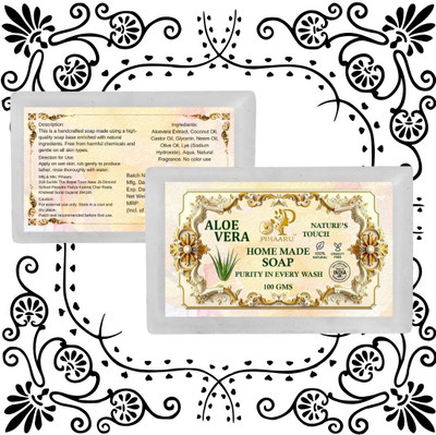 Pihaaru Pack of 2 Green Essence Aloevera Soap Organic Glow Bar(200g)](2 x 100 g)