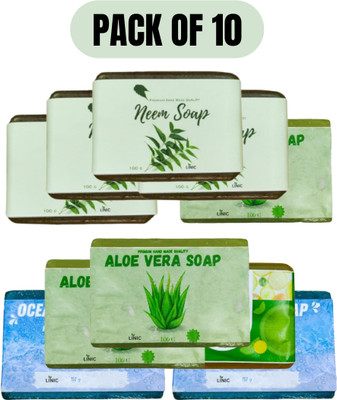 linic HERBAL NEEM SOAP(4), ALOE VERA(3), LEMON(1), OCEAN BLUE(2)(10 x 100 g)