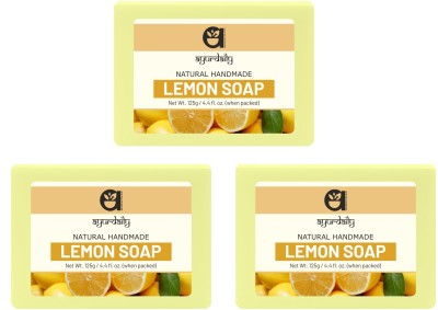 Ayurdaily NATURAL HANDMADE PREMIUM LEMON NOURISHING BODY SOAP(3 x 125 g)