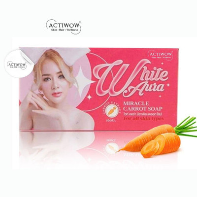 ACTIWOW White Aura Beauty Soap Clarifying with Anti-Aging Effect Carrot Formula(100 g)