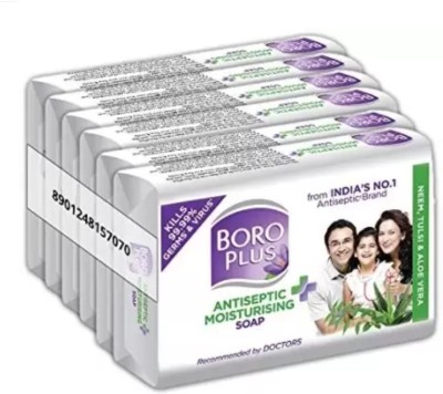 BOROPLUS Antiseptic + Moisturising Soap - Neem, Tulsi & Aloe Vera 6x125G Pack Of 6(6 x 125 g)