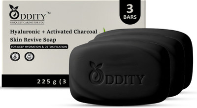 ODDITY Hyaluronic + Activated Charcoal Soap|For Acne&Oil Control|Deep Hydration|Unisex(3 x 75 g)