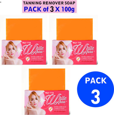 Buy TYA White Aura Soap Pack of 3 Carrot Vitamin C Gentle Brightening 100g(3 x 100 g)
