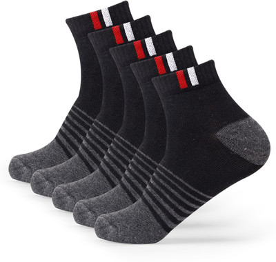 RECKZOZ Unisex Solid Ankle Length(Pack of 5)