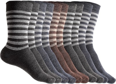 Texlon Men Striped Calf Length(Pack of 5)