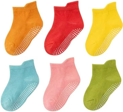 Freshfoot Baby Boys & Baby Girls Solid Ankle Length(Pack of 6)