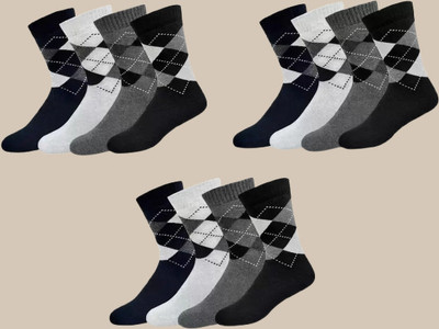 OBAMA Men Printed Mid-Calf/Crew(Pack of 12)