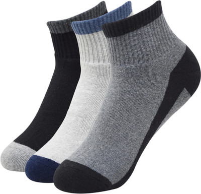 SOCKSXPRESS Full Cushioned Men Solid Ankle Length(Pack of 3)