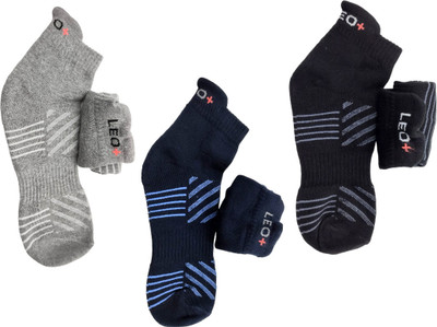 Leo Unisex Solid Ankle Length(Pack of 3)