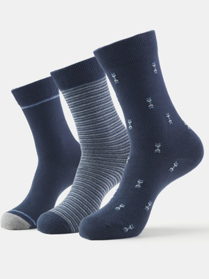 JOCKEY 7104 Compact Cotton Elastane Stretch Men Geometric Print Mid-Calf/Crew(Pack of 3)