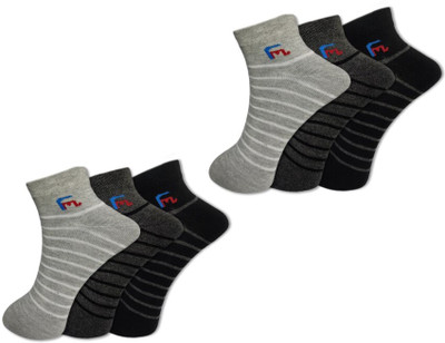 FeetMotion Men Printed Ankle Length(Pack of 6)