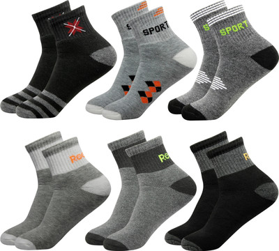 krijo Men Solid, Self Design Ankle Length(Pack of 6)