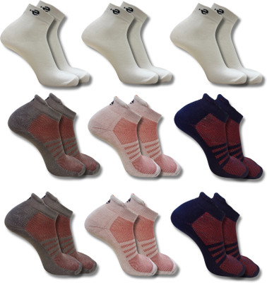 ecosync Unisex Solid Ankle Length(Pack of 9)