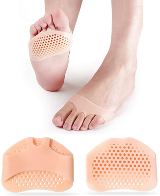 GOLDINKS front Soft Silicon Gel Half Toe Sleeve Forefoot Pads For Pain Relief FootSupport Heel Support(Orange)